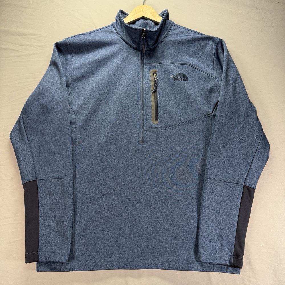 The North Face 1/4 Zip Pullover Mens Large Blue Fleece Lined Dad Travel Hike